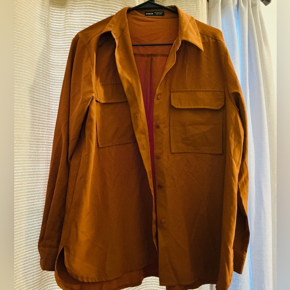 SHEIN Women's Brown Shirt Jacket